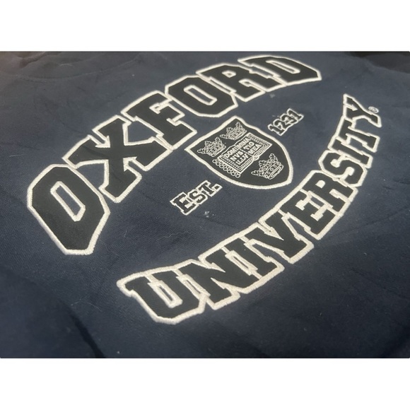 Vintage Small Men’s Oxford University Crewneck Sweatshirt Navy Blue JIT31 - Picture 4 of 5